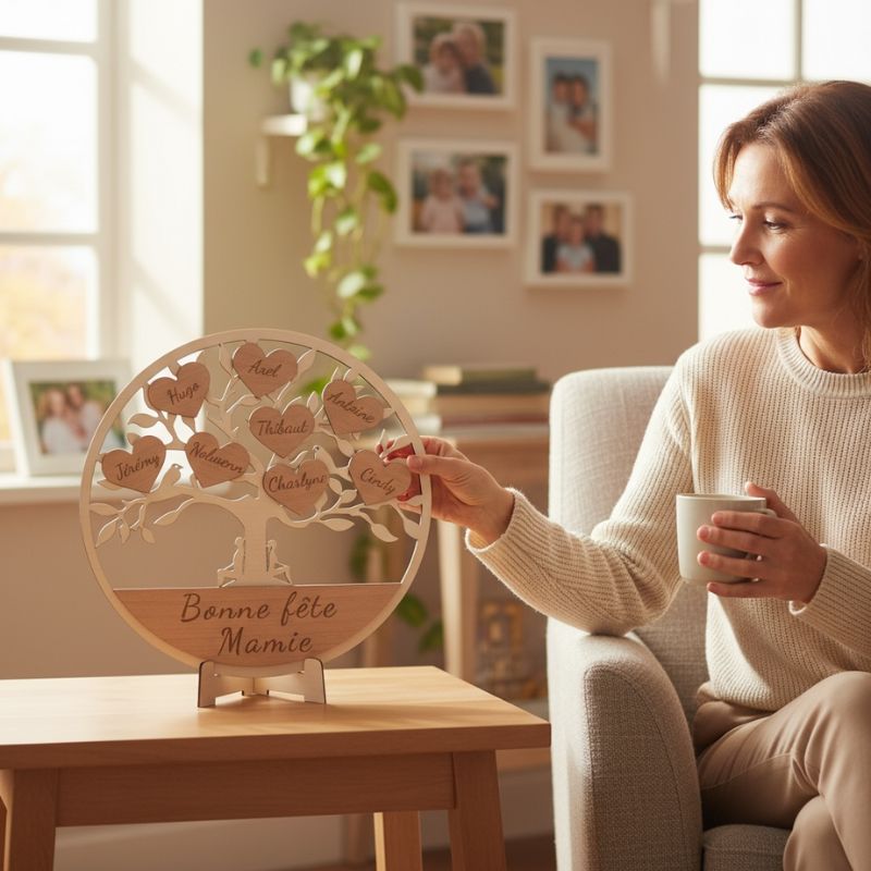 Arbre généalogique personnalisé en bois