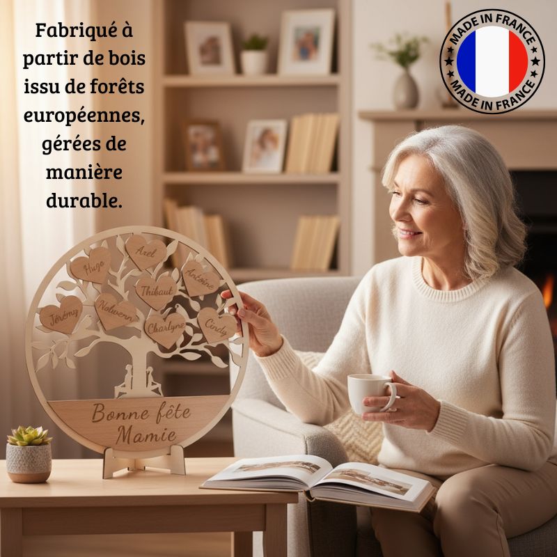 Arbre généalogique personnalisé en bois