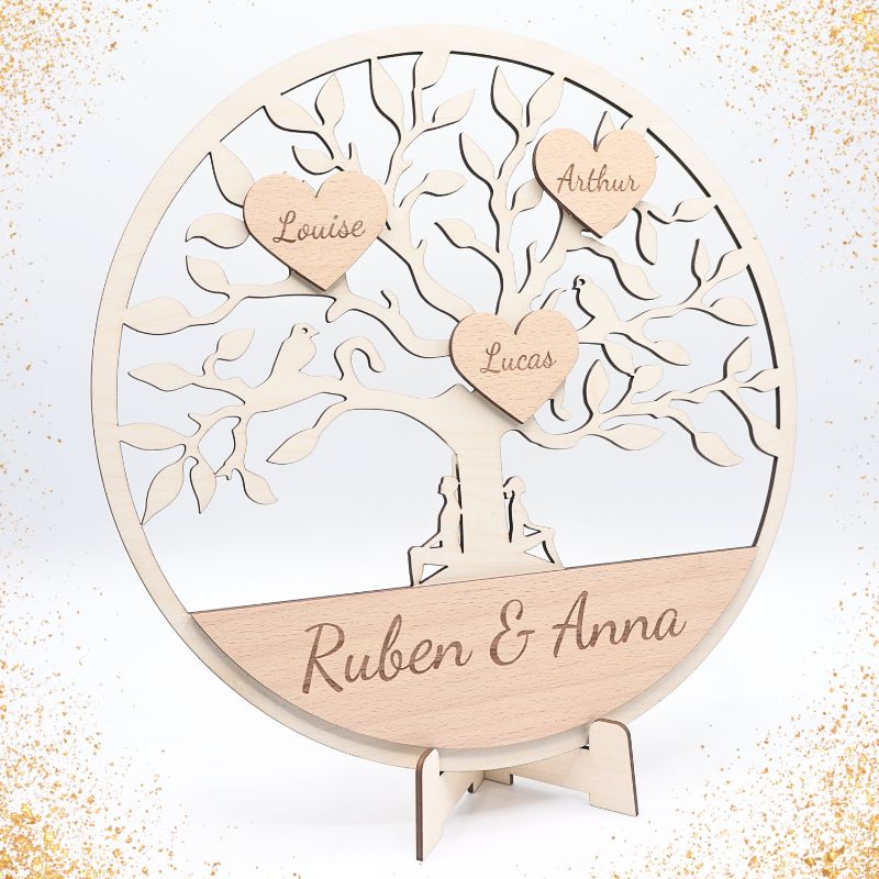 Arbre généalogique personnalisé en bois