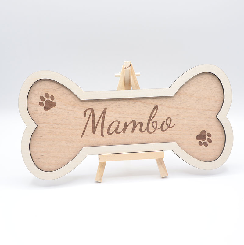 plaque chien personnalisee os
