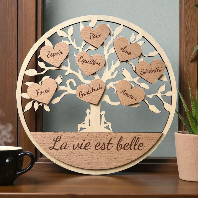 Arbre généalogique personnalisé en bois