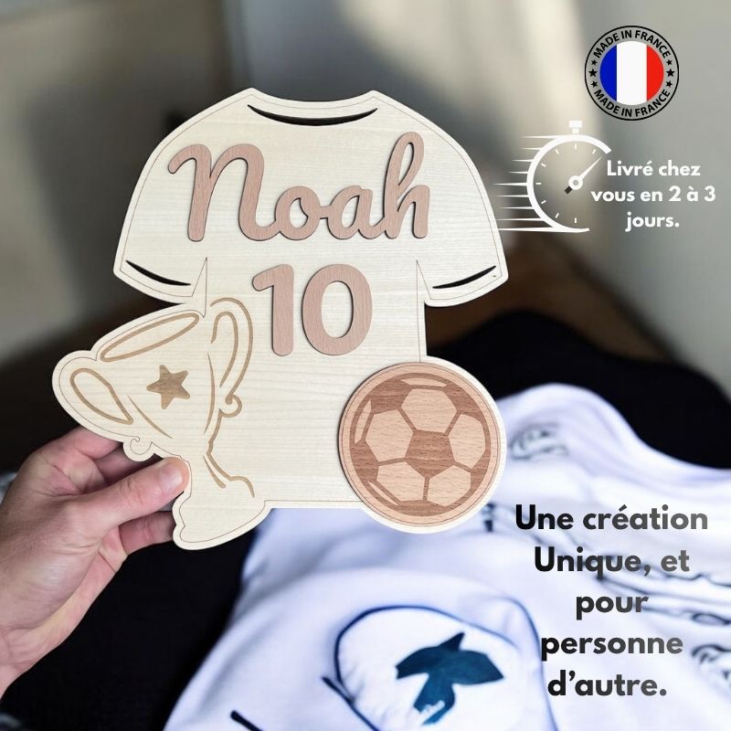 Prénom à graver sur bois, Maillot de Foot