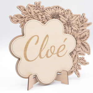 Plaque Prénom en bois personnalisée fabriquée de façon