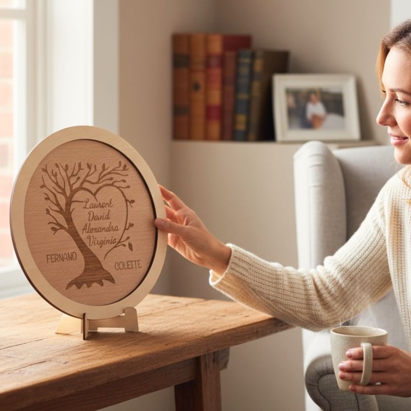 Arbre de vie personnalisé en bois - Réunion de Famille