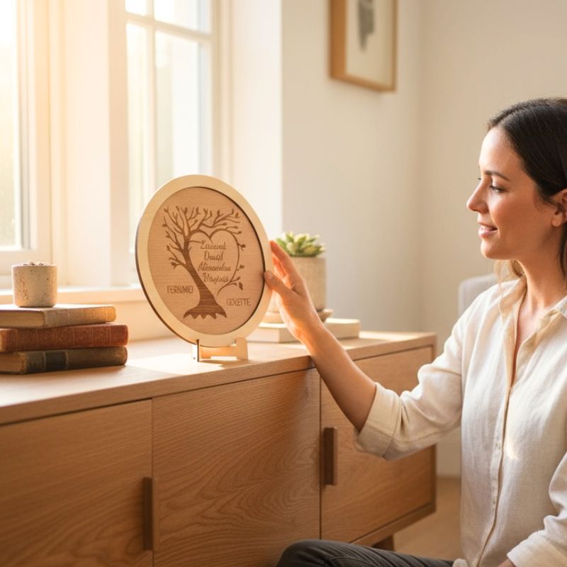 Arbre de vie personnalisé en bois - Réunion de Famille