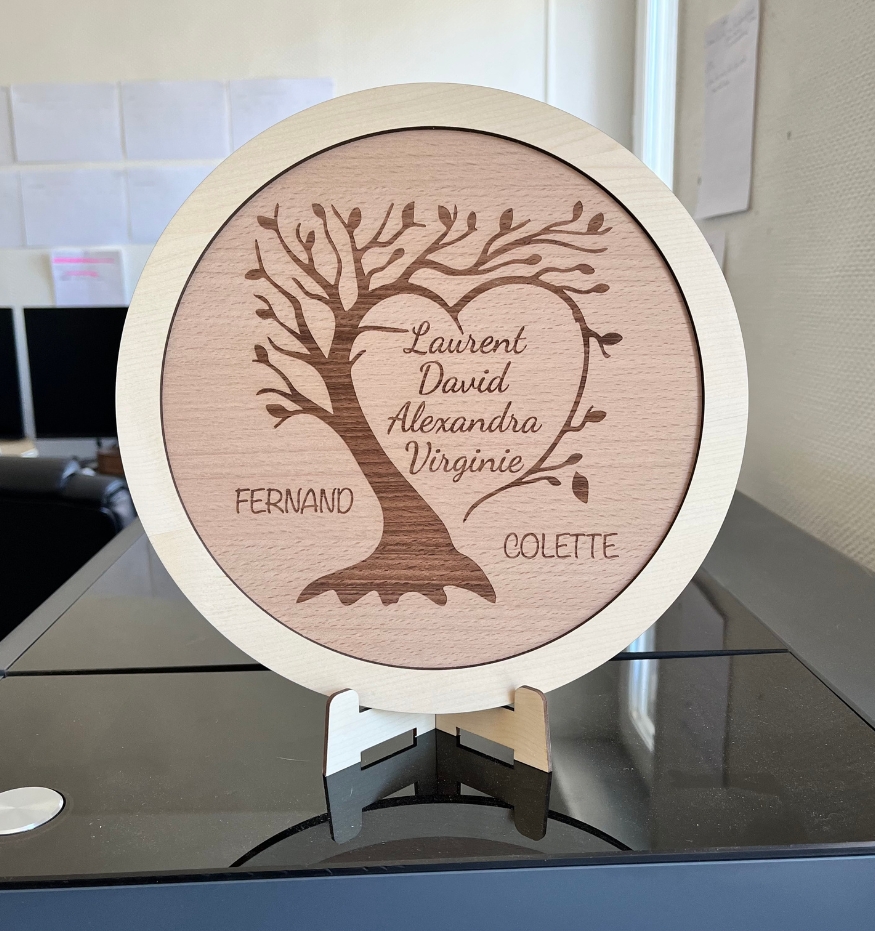 Arbre de vie personnalisé en bois - Réunion de Famille