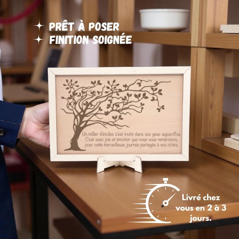 Arbre de vie personnalisé en bois - Cadre 30x20 cm