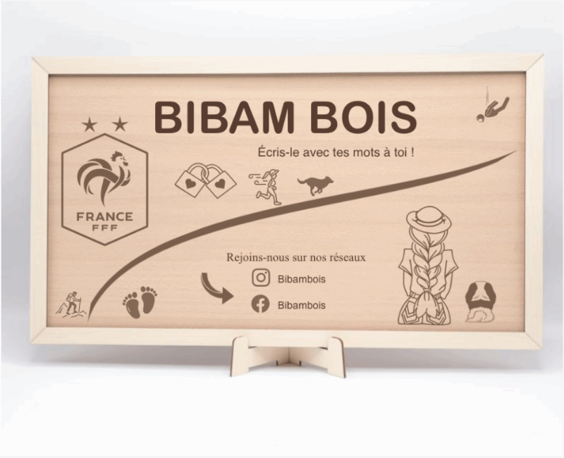 Cadre en Bois Personnalisable – 45 X 25 cm