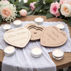 Boîte à alliances en bois personnalisée