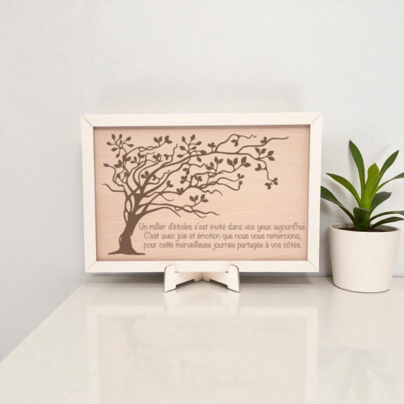 Arbre de vie personnalisé en bois - Cadre 30x20 cm