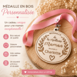 ✨ Personnalisation unique : Personnage, c’est vous qui choisissez - En bas de la medaille en bois, il y aura un coeur pour modéles féminim et une etoile pour modeles masculin.