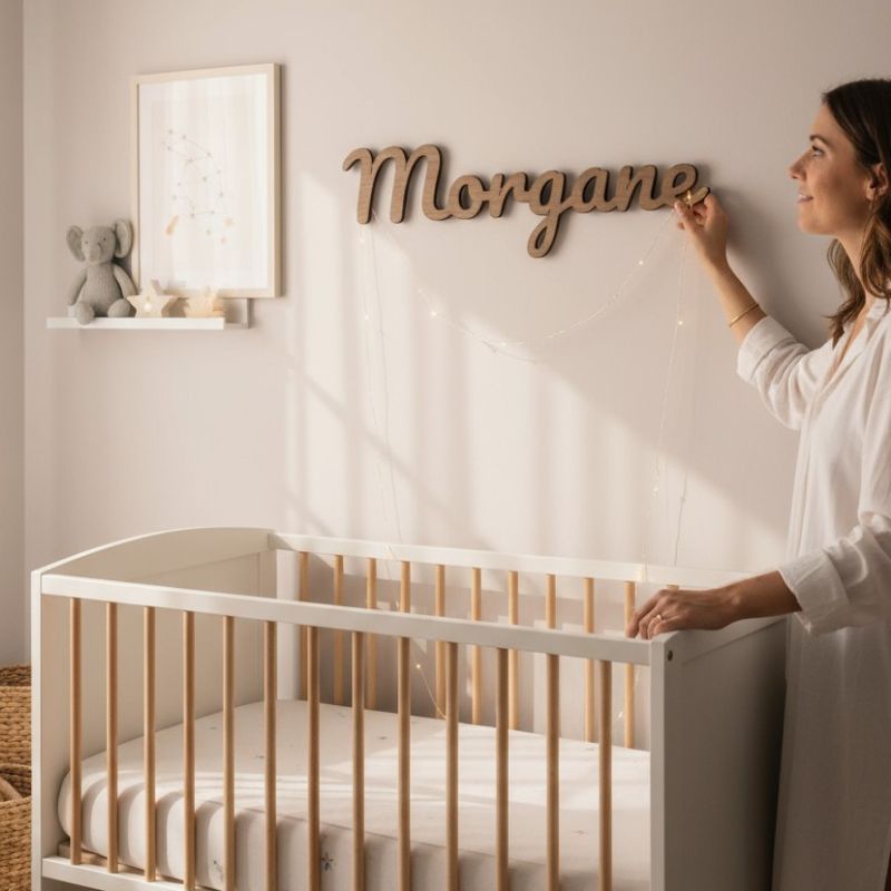 Prénom en bois découpé — Personnalisé