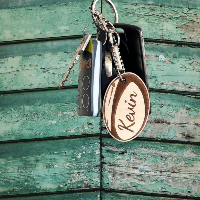 Porte-Clés en Bois Personnalisé – Rugby