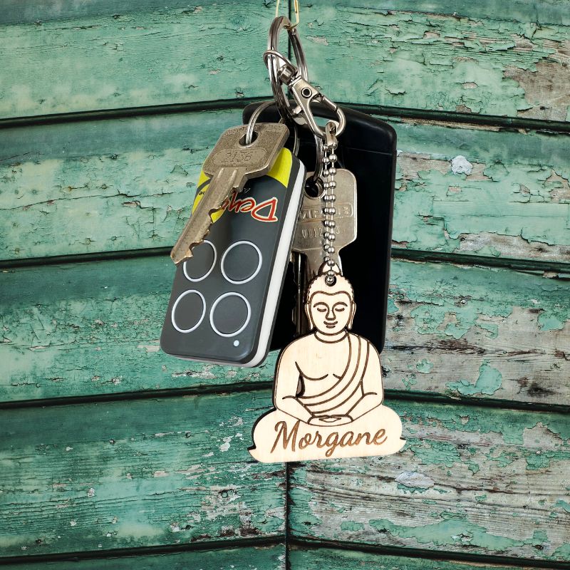 Porte clé en bois BOUDDHA