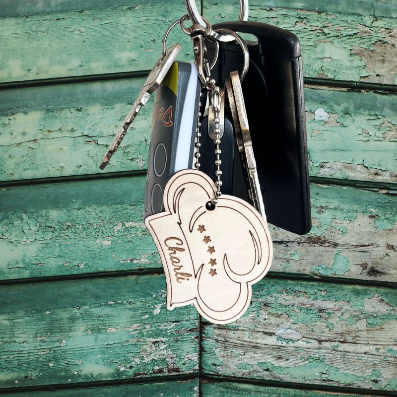 Porte clé en bois Cuistot CHEF