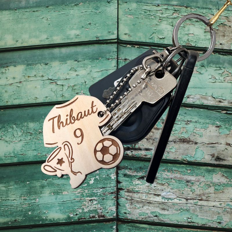Porte clé en bois Maillot de FOOT