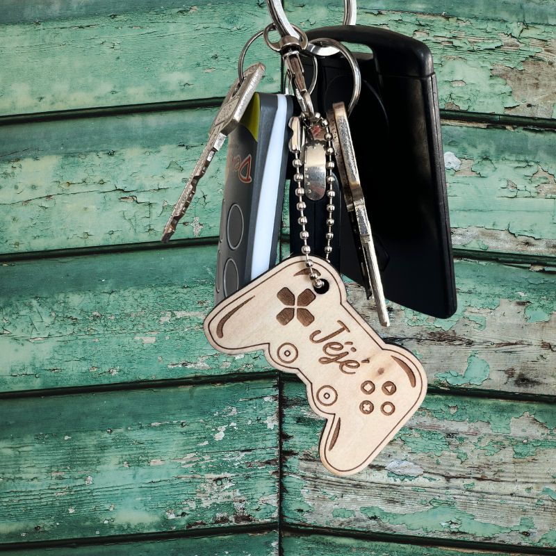 Porte clé en bois Manette CONSOLE
