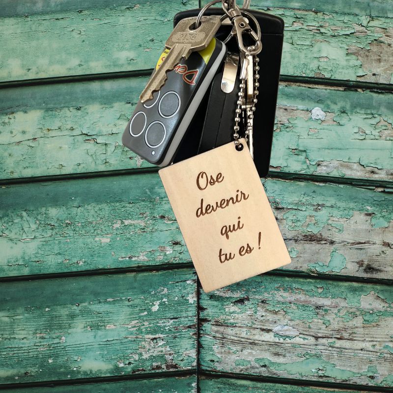 Porte clé en bois PANCARTE