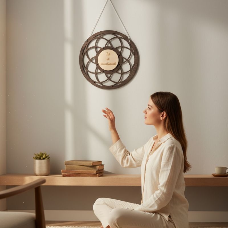 Mandala mural en bois