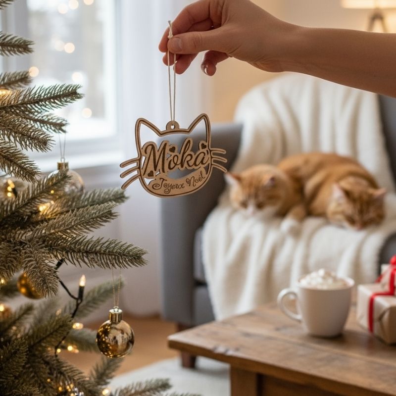 Boule de Noël Personnaliser, Chat & Chien
