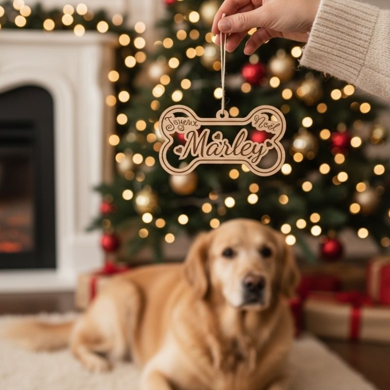 Boule de Noël Personnaliser, Chat & Chien