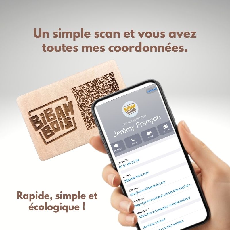 Carte de visite en bois - VCARD