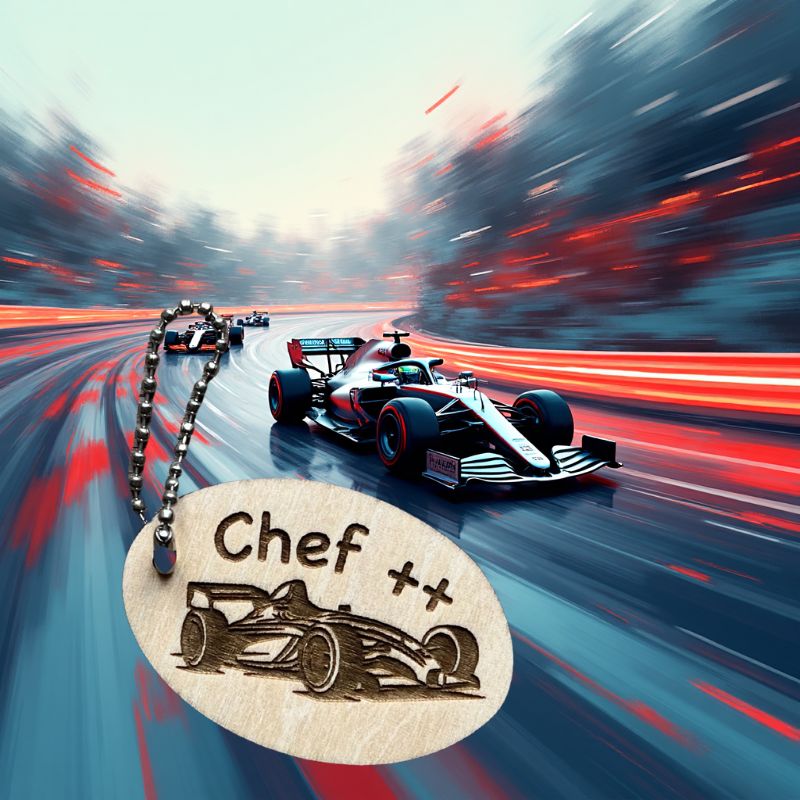 Porte-Clés en Bois Personnalisé – Formule 1