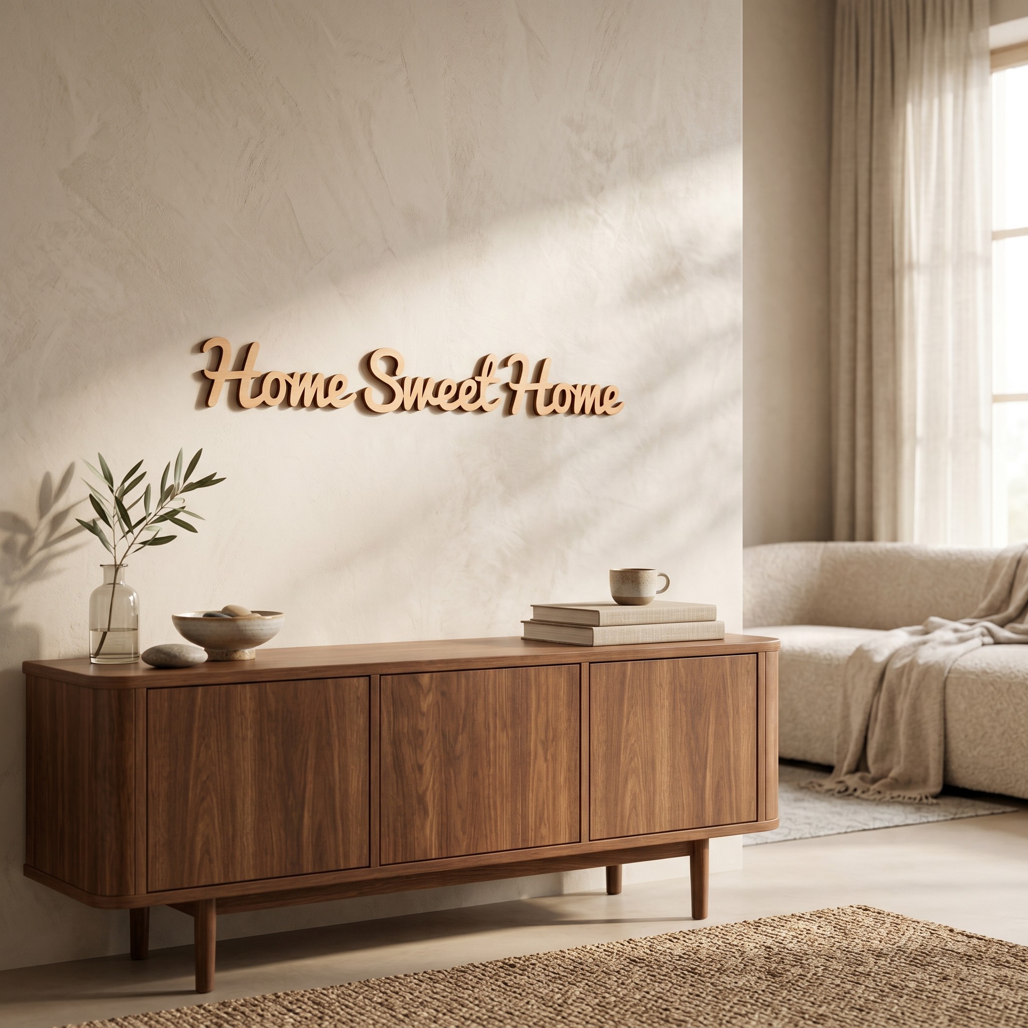 Décoration murale en bois « Home Sweet Home » – 85 cm