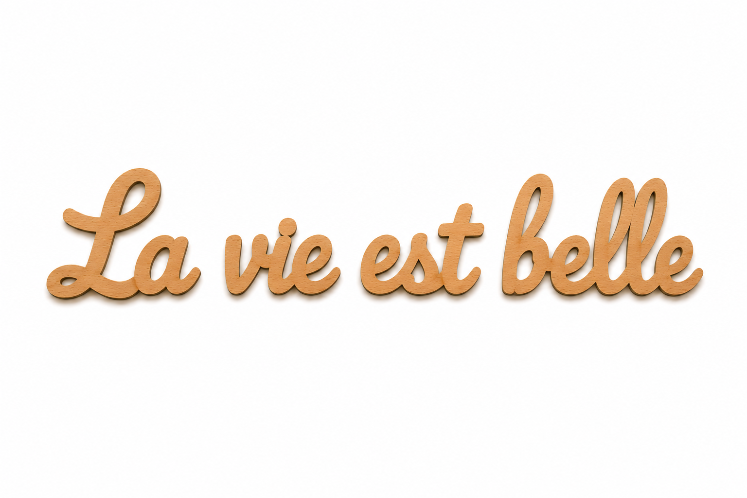 Décoration murale en bois « La vie est belle » – 90 cm