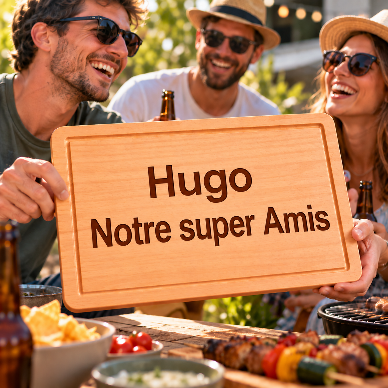 Planche à découper personnalisée en bois – Texte gravé