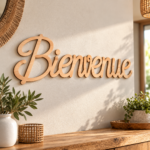 Mot en bois Bienvenue