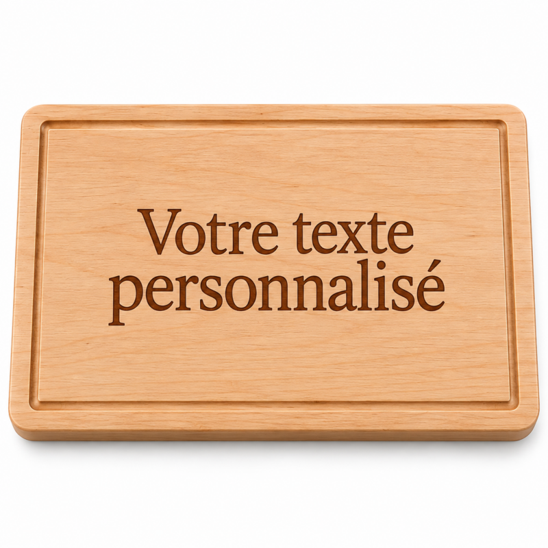 Planche à découper personnalisée en bois – Texte gravé