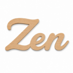 Mot Zen en bois de hêtre naturel découpé au laser